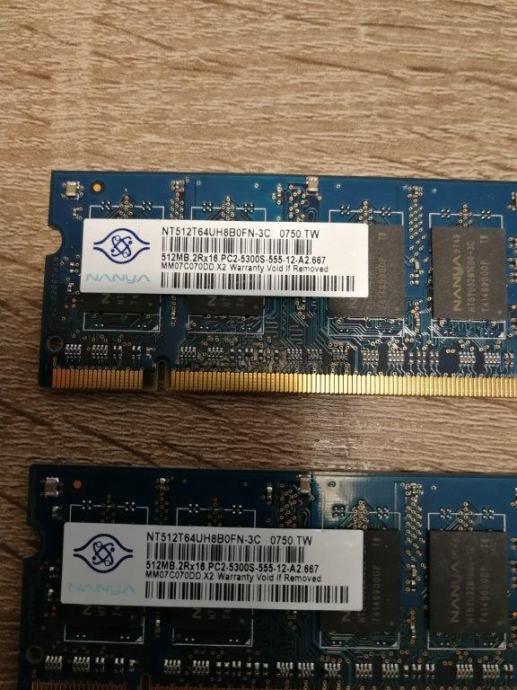 Barrette De RAM Serveur Nanya 4GB PC2-5300P - Réf. NT4GTT72U4PB0UV-3C - Occasion Testée Et Garantie