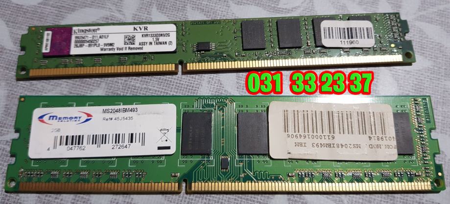 4GB DDR3-1333 MHz (PC-10600) 2GB RAM 2x modula