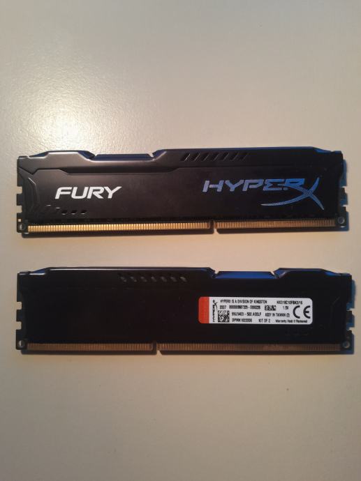 Kit RAM Kingston HyperX Fury 16 Go (2x8 Go) DDR3 1333 MHz - Reconditionné En Très Bon état - Réf. HX313C9FWK2/16