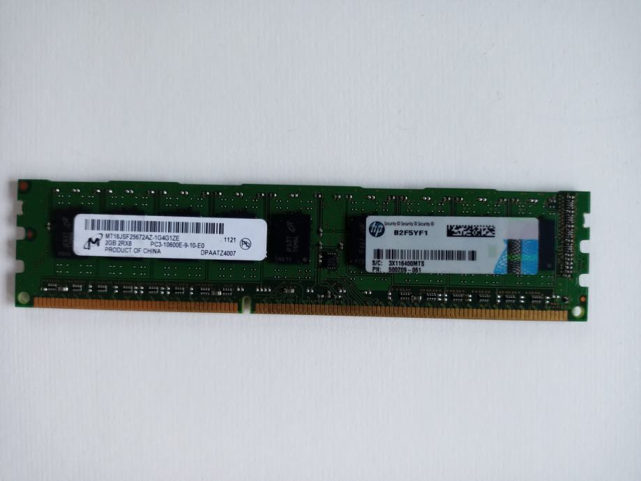 Prodam HP RAM, 2GB 2RX8 DDR3-1333/PC3-10600E-9-10-E0 DIMM