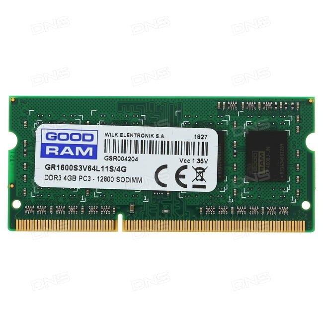 Pomnilnik za prenosnik SO-DIMM GoodRAM 4 GB DDR3 PC-12800 1600 MHz