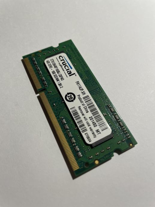 Pomnilnik RAM Crucial DDR3 4GB 1600mhz 1.35V - prenosni računalnik