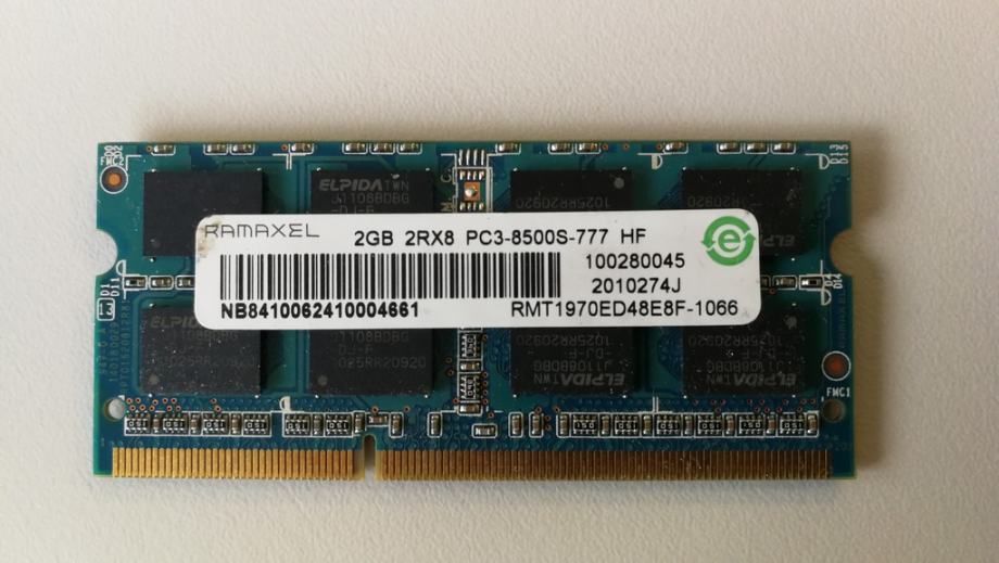 RAM 2GB DDR3 PC3 8500 777 za prenosnik