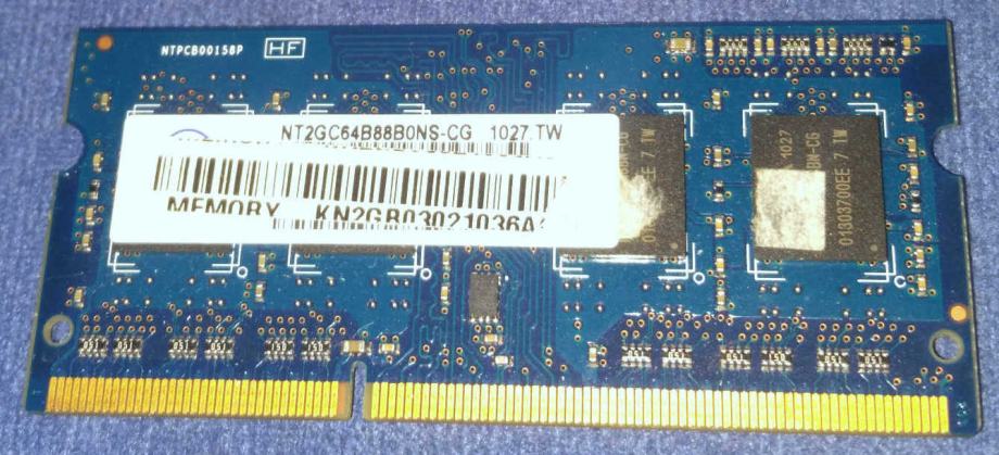 Ram DDR3 2GB 1333MHz PC3-10600 za prenosnik