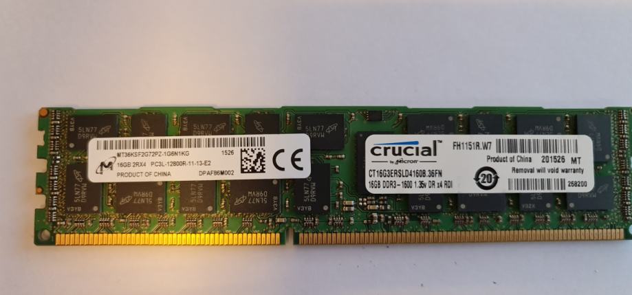 16GB PC3-12800 DDR3-1600MHz Registered ECC