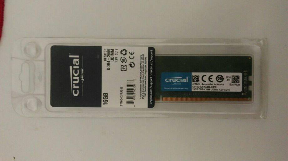 Crucial Micron PC RAM 16GB DDR4 2666mhz