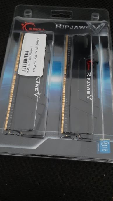 G Skill Ripjaws V Samsung B Die set RAM pomnilnik G.Skill Ripjaws V, 2x8GB 3200MHz CL14, Samsung B-Die