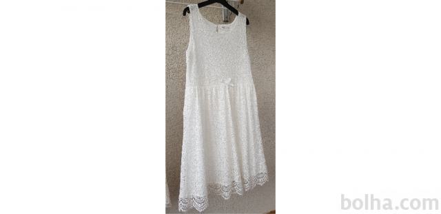 Dekliška obleka za 9 let, 134 cm, bela