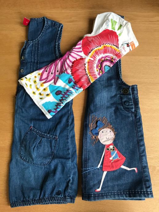 Otroška jeans obleka 2x + desigual majica za 6 let