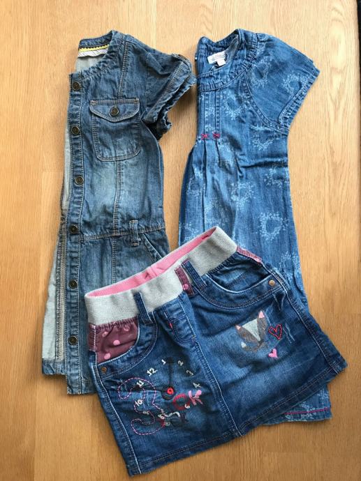 Otroška obleka in krilo jeans 5 let