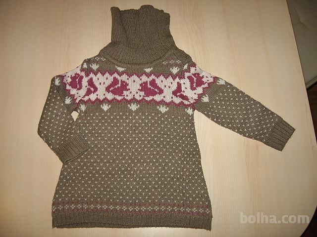 Otroški pleteni pulover št.98 veverička Nov