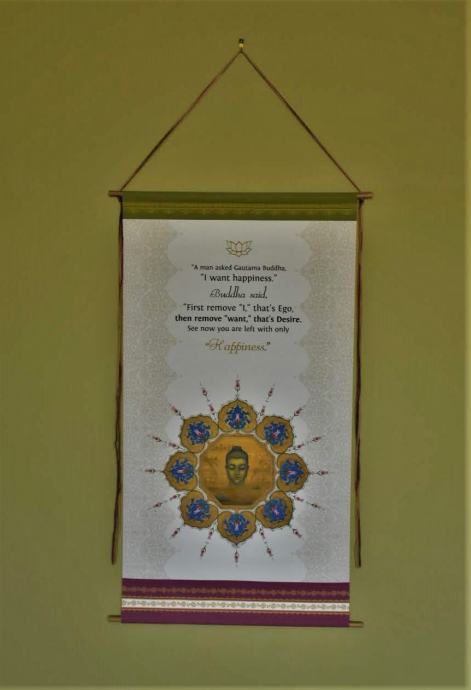 Stenski plakat/platno, tematika: duhovnost, Buda; dimenzija 42,5 x 80