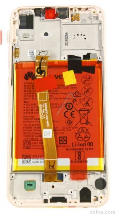 LCD Zaslon, okvir in baterija za Huawei P20 Lite - PINK