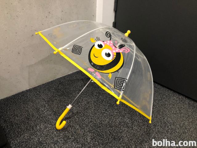 Otroški dežnik z motivom čebelice - transparenten