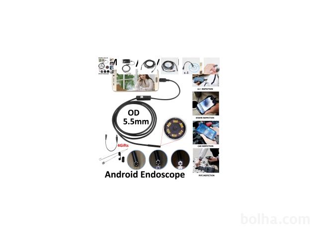 Endoskopska androiid/pc kamera z led osvetljavo