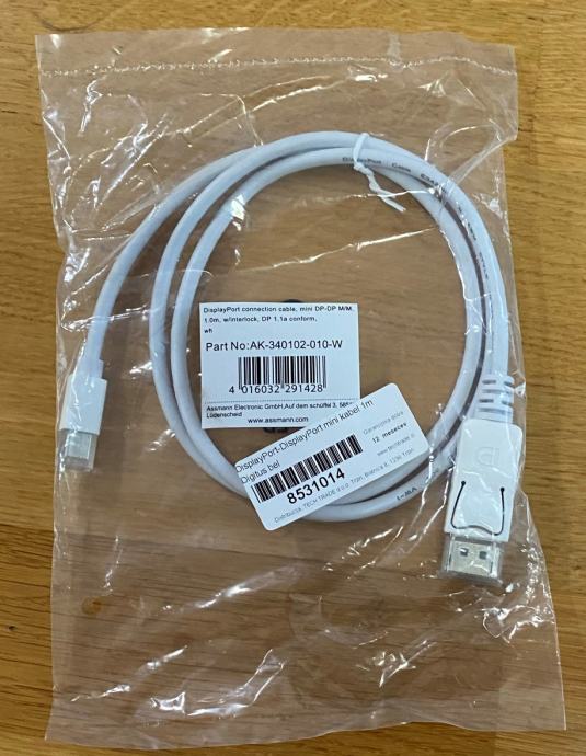 1 m kabel Mini DisplayPort v DisplayPort