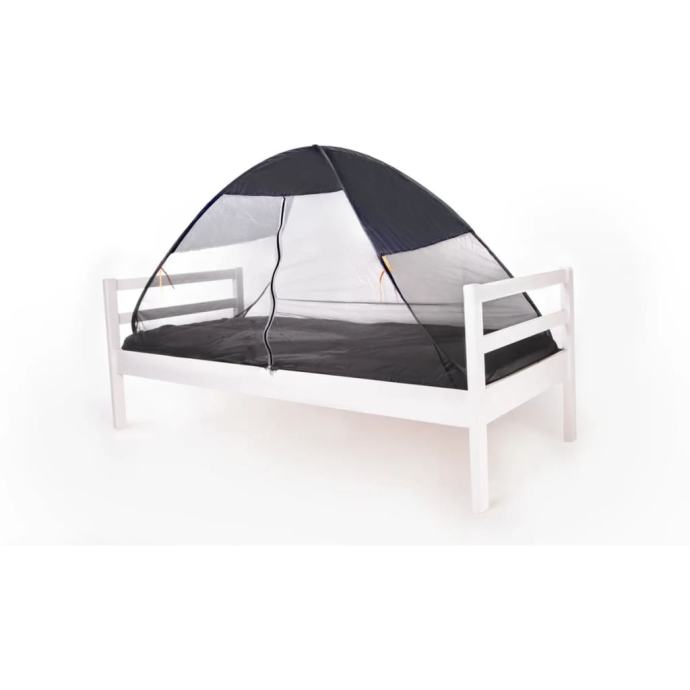 DERYAN Pop-up šotor za posteljo proti komarjem 200x90x110 cm siv