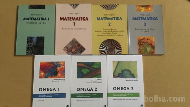 Prodam učbenike Matemarika 1, in 2, ter zbirke Omega 1 in 2