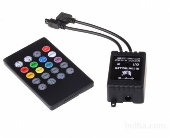 Audio mini RGB LED IR daljinski krmilnik / vgrajen mikrofon