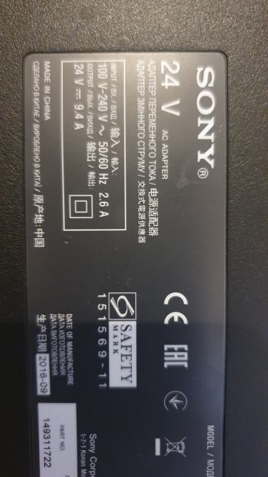 Cordon Adaptateur Secteur SONY ACDP-240E02 - 24V 10A Pour Téléviseur LCD - Neuf