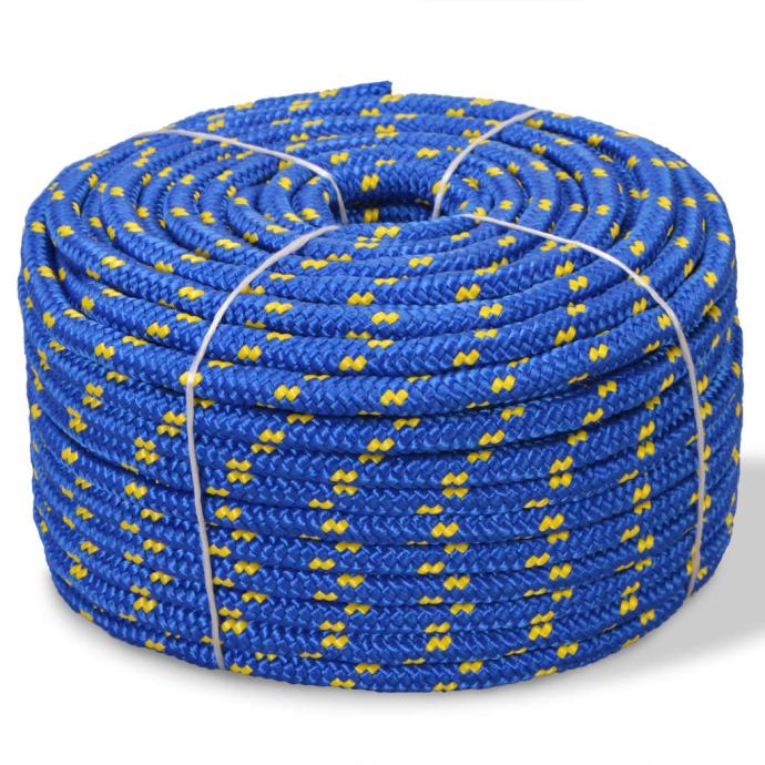 vidaXL Mornarska vrv polipropilen 16 mm 50 m modra