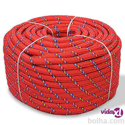 vidaXL Mornarska vrv polipropilen 6 mm 500 m rdeča