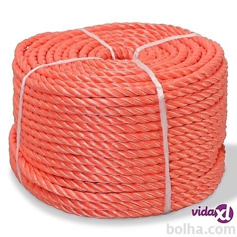 vidaXL Zvita vrv polipropilen 6 mm 500 m oranžna