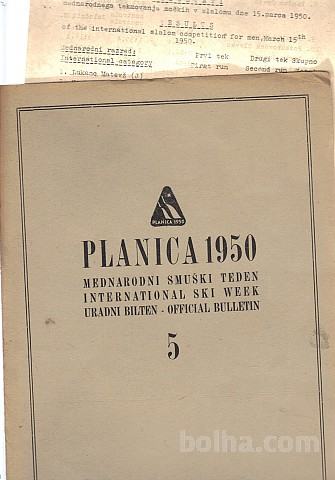 PLANICA - URADNI BILTEN - REZULTATI, 1950