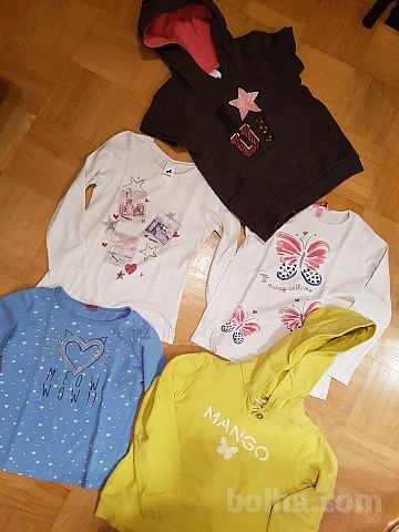 3x majice, sweatshirt, brezrokavnik 116 za deklico (pkt 639)