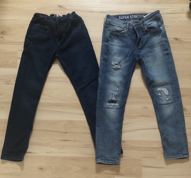 jeans in žametne hlače, vel 140 UGODNO!