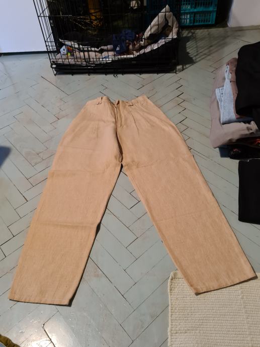 Lanene hlače št. 40, nenošene, vintage iz 90. let
