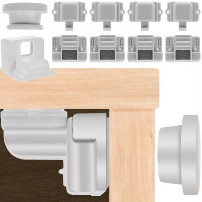 Set 4 samolepilnih magnetnih ključavnic – zaščita predalov in vrat oma