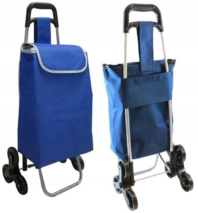 Velik nakupovalni voziček in trdna torba na kolesih za stopnice