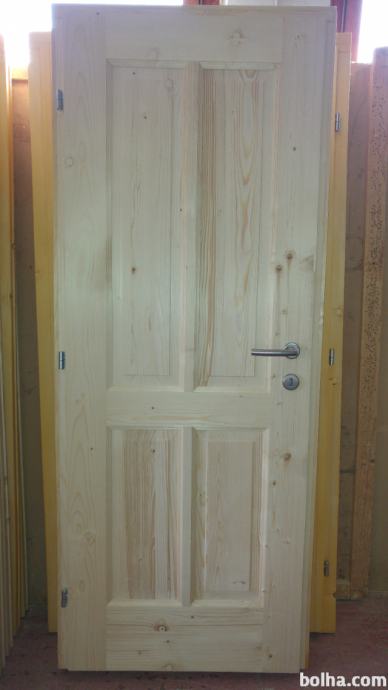 Vrata notranja lesena masivna smreka 850 mm, 750 mm, 650 mm in 950 mm