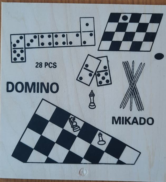 Domino, mikado, šah, dama