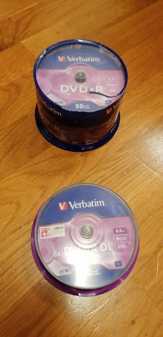 Verbatim prazni DVD +R mediji 4,7GB 50 kom / DVD+R DL 8,5GB 10kom