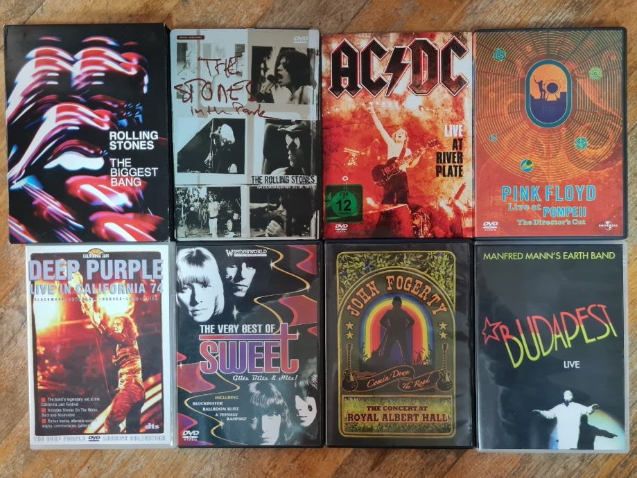 DVD, koncerti, Rolling Stones, AC/DC, Pink Floyd
