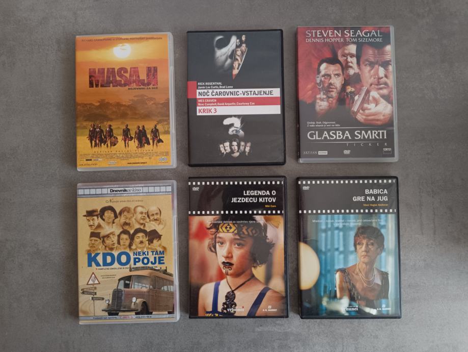 Originalni DVD filmi Masaji,Noč čarovni+Krik 3,Glasba smrti,...