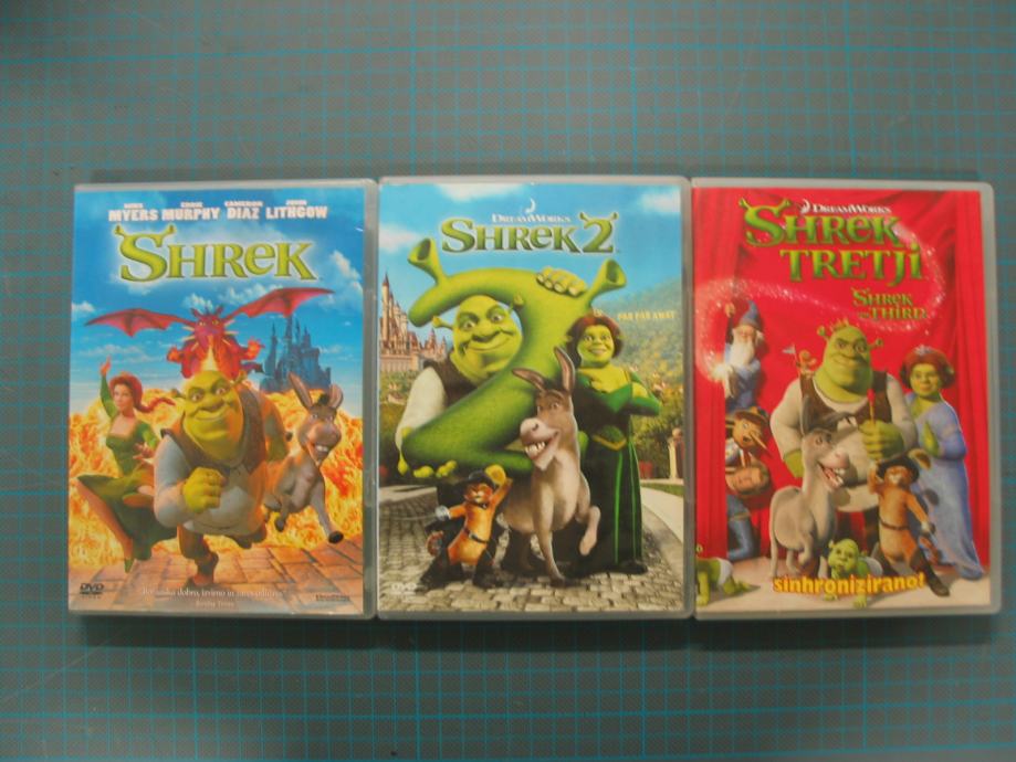 Risanke Shrek 1., 2. in 3. del, DVD, prodam