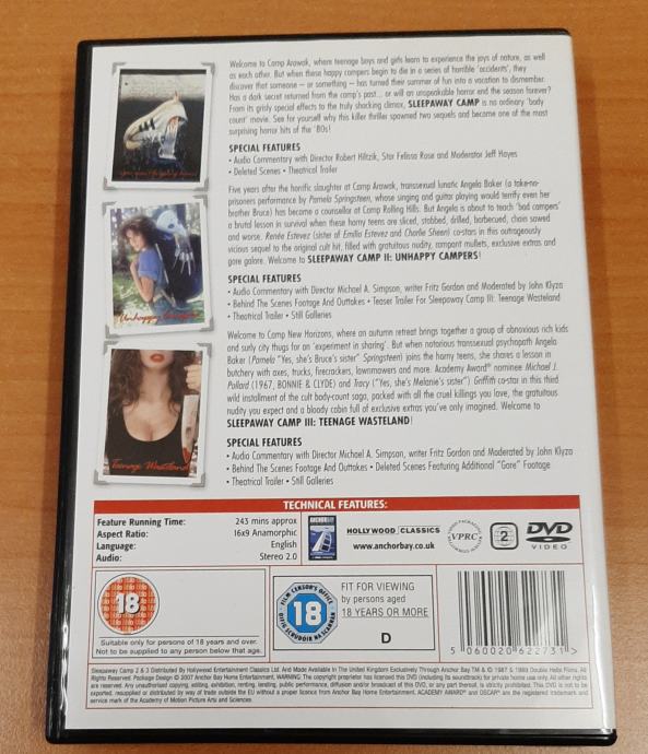Sleepaway Camp trilogija DVD box set