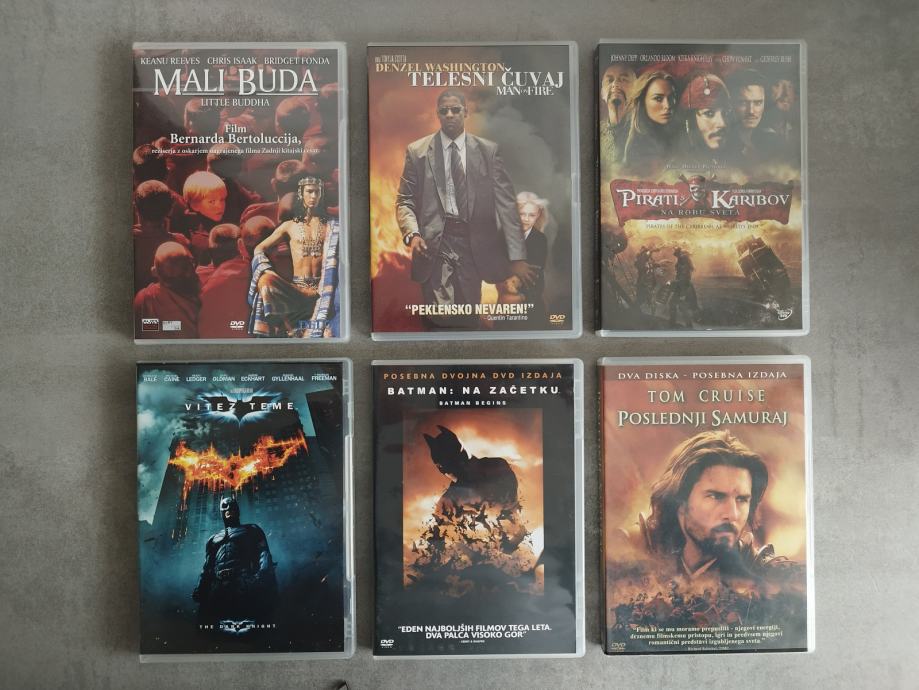 Uspešnice DVD filmi Mali Buda,Telesni čuvaj,Pirati s Karibov,Batman,..