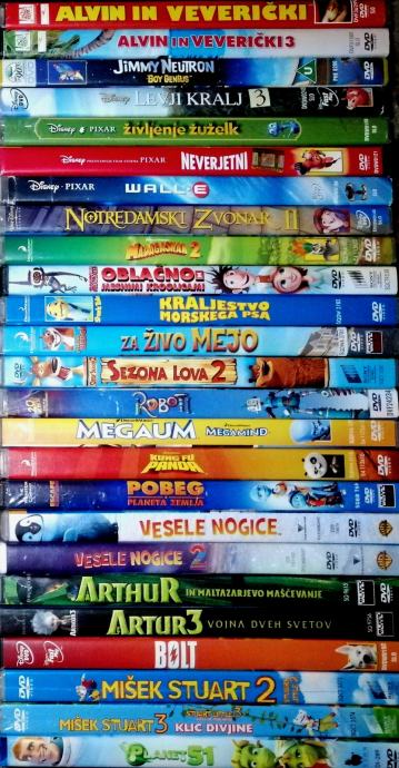 Zbirka 26 DVD risank, animiranih filmov Disney, Dreamworks (27x DVD)