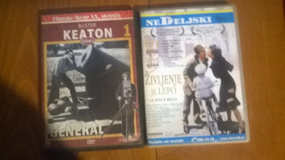 Življenje je lepo in Buster Keaton 'General' na DVDju - malo rabljeno