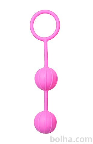 Vaginalne kroglice Easytoys Geisha Balls - navpično rebraste, roza