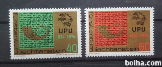 100 letnica pošte - Liechtenstein 1974 - Mi 607/608 - čiste (Rafl01)