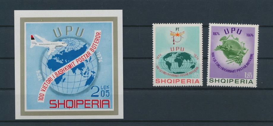 Albanija 1974 pošta UPU blok in serija MNH** 6% Michela