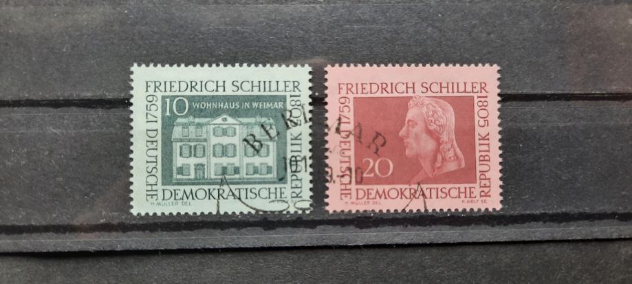 F. Schiller - DDR 1959 - Mi 733/734 - serija, žigosane (Rafl01)