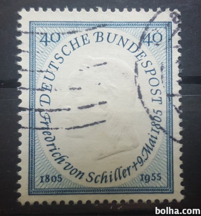 F. von Schiller - Nemčija 1955 - Mi 210 - žigosana znamka (Rafl01)