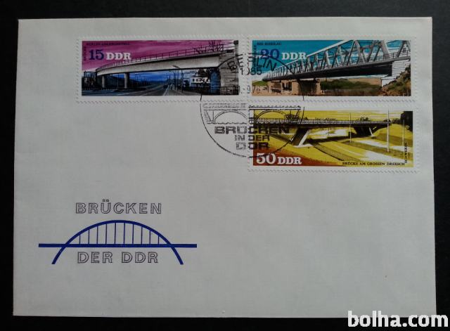 FDC - mostovi, viadukti - DDR 1976 - Mi 2163/2168 (2 kosa) (Rafl01)