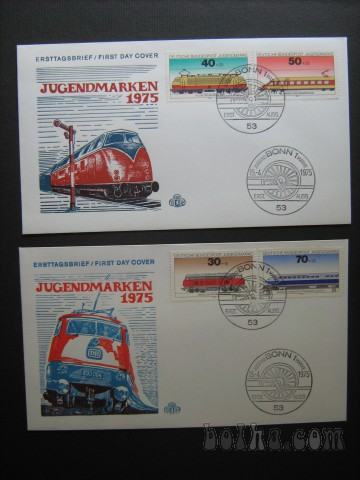 FDC - vlaki - Nemčija 1975 - Michel 836/839 (2 kosa) (Rafl01)